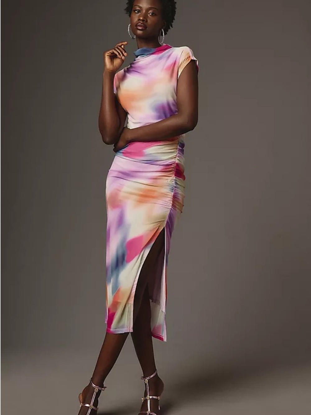 ANTHROPOLOGIE Maya Watercolor Mesh Midi Dress New With Tags
